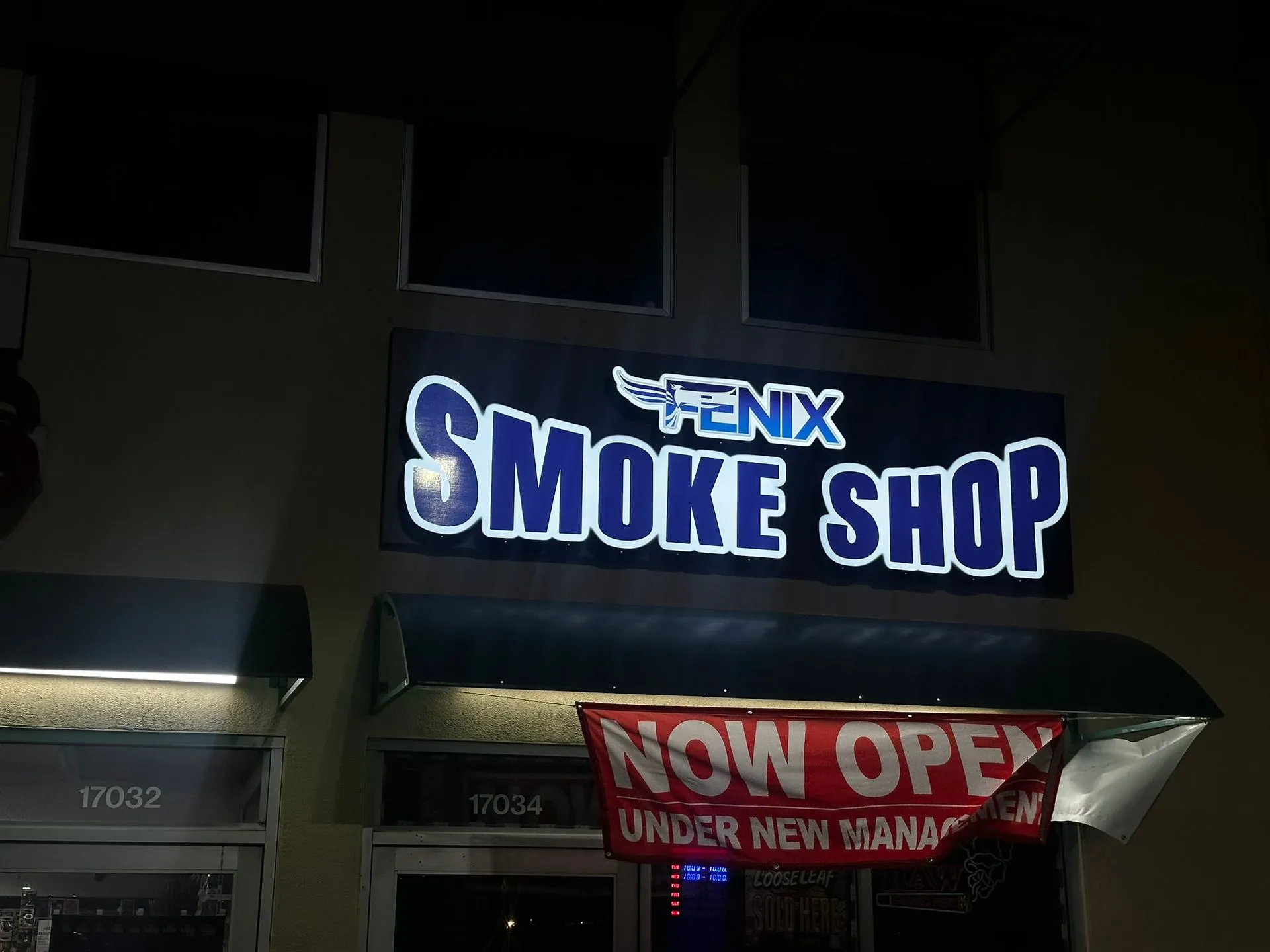 Aluminum storefront sign for a Los Angeles retail business